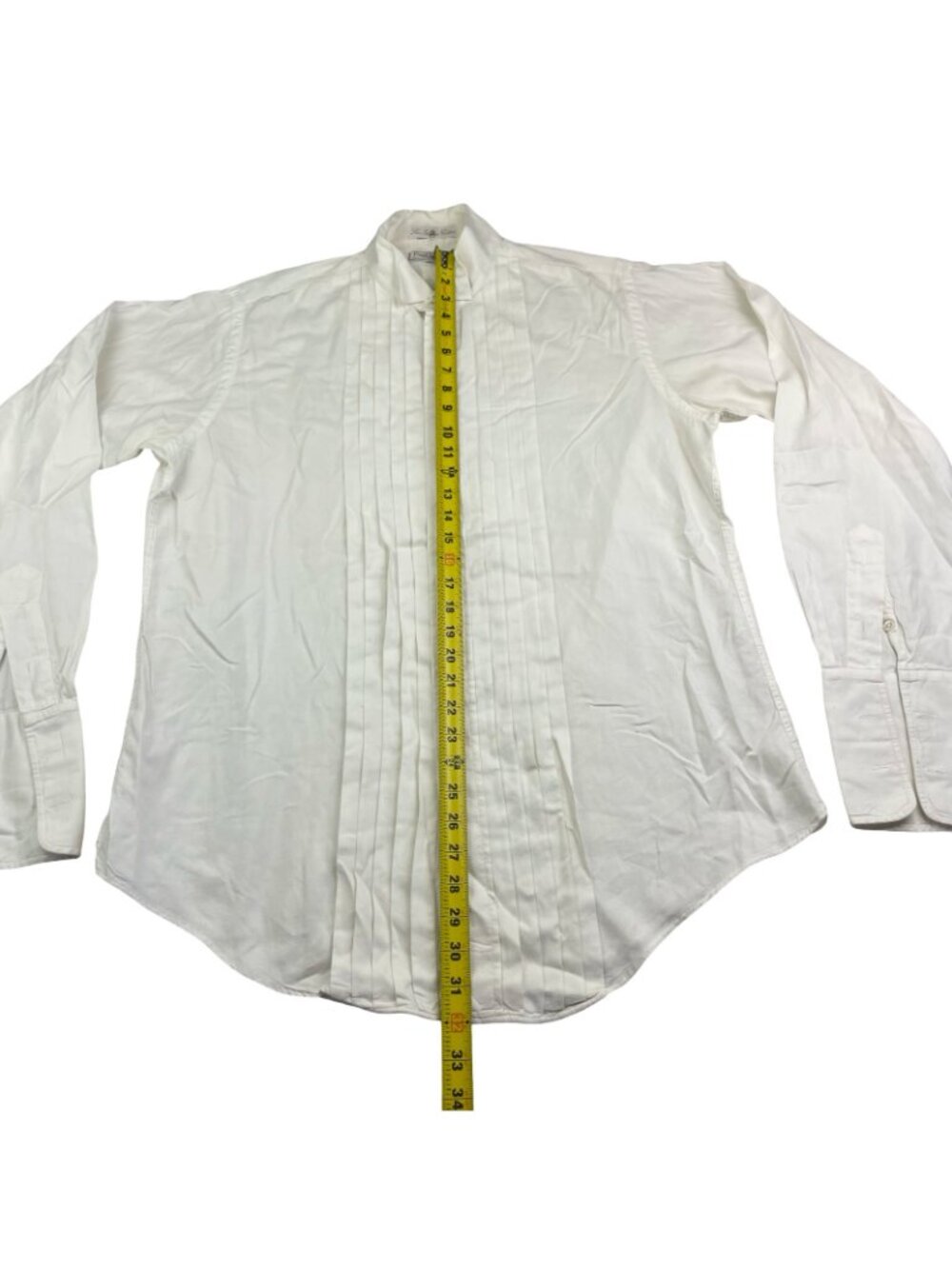Paul Stuart Men's Sea Island Cotton Tuxedo Dress Shirt Ivory • USA • 16.5 | 36 - Picture 5 of 10